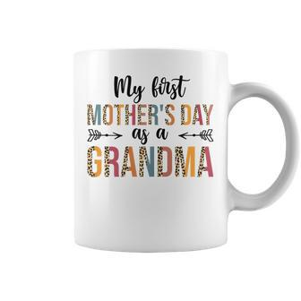 Womens My First Mothers Day As A Grandma Leopard Mothers Day 2023  Coffee Mug