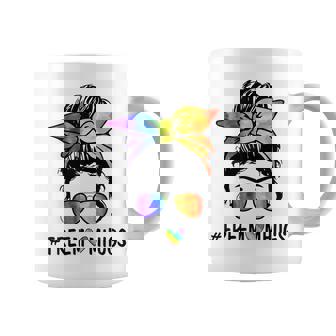 Womens Ph Free Mom Hugs Messy Bun Lgbt Pride Rainbow Coffee Mug | Mazezy
