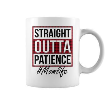 Womens Ph Straight Outta Patience Mom Life Red Plaid Coffee Mug - Thegiftio UK