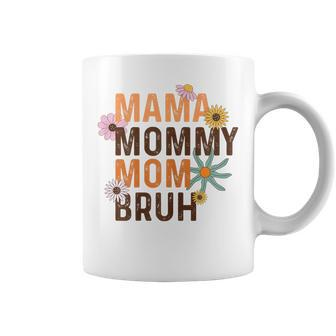 Womens Retro Groovy Mama Mommy Mom Bruh Happy Mothers Day Coffee Mug - Thegiftio UK