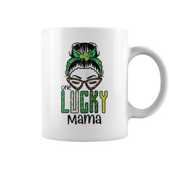 Womens St Patricks Day Messy Bun Lucky Mama Saint Paddys Mom Women Coffee Mug | Mazezy AU