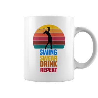 Womens Swing Swear Drink Repeat Funny Golf Lovers Quote 2022 Coffee Mug - Thegiftio UK