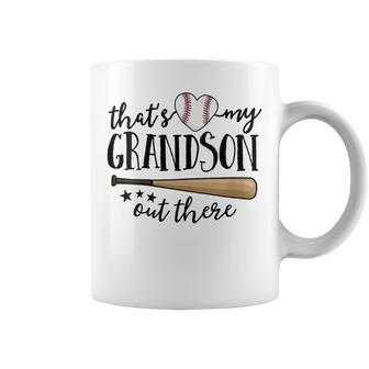 Womens Thats My Grandson Out There Gift Women Baseball Grandma Coffee Mug | Mazezy