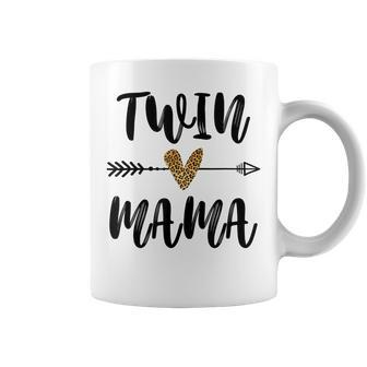 Womens Twin Mama Mothers Day Funny Leopard New Mom Of Twins Coffee Mug - Thegiftio UK