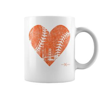 Womens Vintage San Francisco Baseball Heart Coffee Mug - Seseable