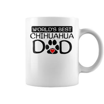 Worlds Best Chihuahua Dad Dog Owner Paw Print Gift For Mens Coffee Mug | Mazezy
