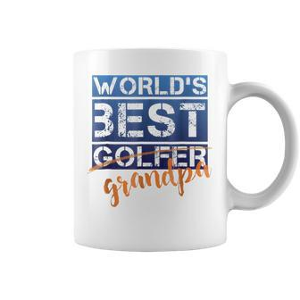 Worlds Best Golfer Grandpa Gift Golf Gift For Mens Coffee Mug | Mazezy