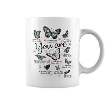 You Are Beautiful Bible Verse Religious Christian Butterfly Coffee Mug | Mazezy