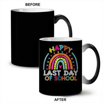 Happy Last Day Of School Teacher Kids Graduation Rainbow Coffee Color Changing Mug | Mazezy