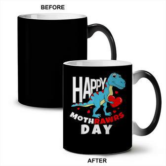 Kids Happy Mothers Day Son For Mom Rawr Trex Dino Toddler Coffee Color Changing Mug | Mazezy CA