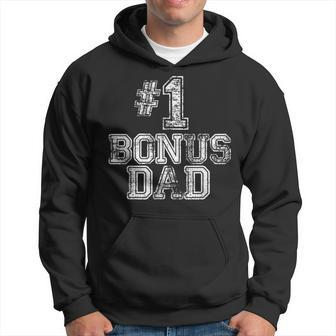 1 Bonus Dad - Number One Step Dad Men Hoodie Graphic Print Hooded Sweatshirt - Seseable
