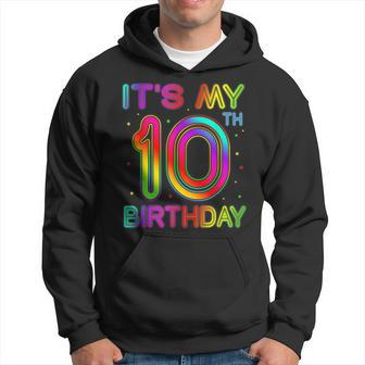10 Year Old Birthday Glow Party 80S Its My 10Th Hoodie | Mazezy