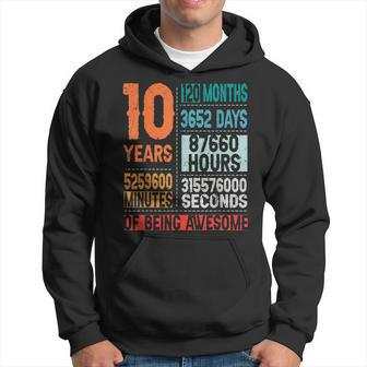 10 Years 120 Months Of Being Awesome 10Th Birthday Countdown Hoodie - Seseable