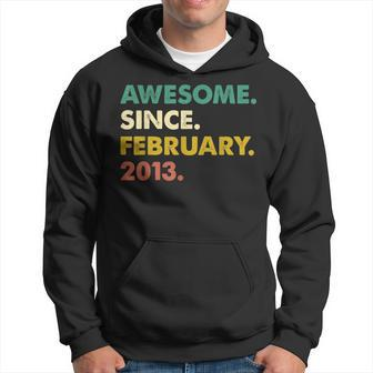 10 Years Old Gifts Awesome Since February 2013 10Th Birthday Men Hoodie Graphic Print Hooded Sweatshirt - Seseable