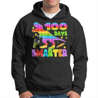 100 Days Smarter Teacher Or Student Pop It Dinosaur Hoodie - Seseable