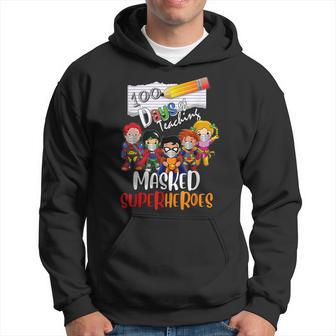 100 Days Of Teaching Masked Superheroes Virtual Teacher Men Hoodie - Thegiftio