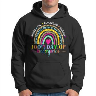 100Th Day Of Kindergarten Teacher 100 Days Smarter Rainbow Men Hoodie - Thegiftio UK