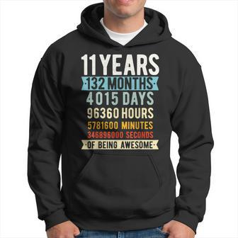 11Th Birthday 11 Years Old Vintage Retro 132 Months Hoodie | Mazezy
