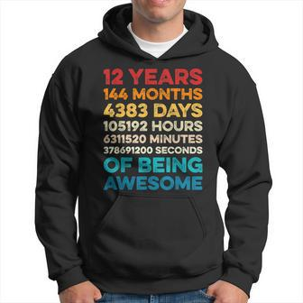 12Th Birthday 12 Years Of Being Awesome Vintage 12 Years Old Hoodie - Seseable