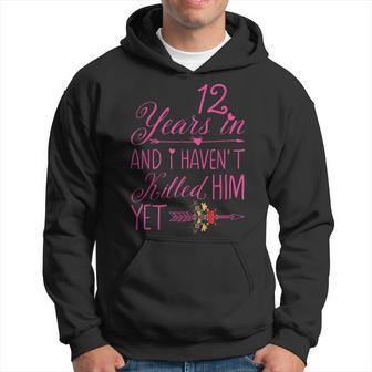 12Th Wedding Anniversary Gifts For Her Married 12 Years Hoodie - Seseable