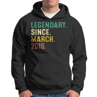 13 Years Old Gifts Legend Since March 2010 13Th Birthday Hoodie - Seseable