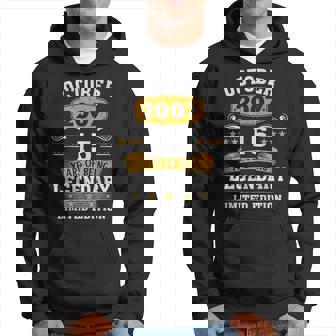 15 Years Old Legend Since October 2007 15Th Birthday Gifts Men Hoodie Graphic Print Hooded Sweatshirt - Thegiftio UK