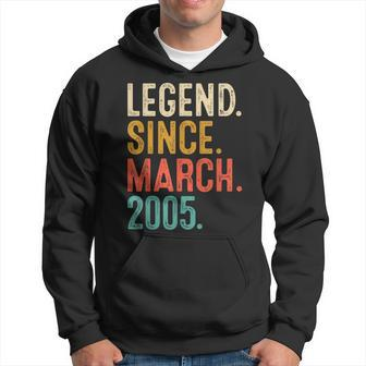 18 Years Old Vintage Legend Since March 2005 18Th Birthday Hoodie | Mazezy