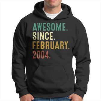 19 Years Old Awesome Since February 2004 19Th Birthday Gifts Men Hoodie Graphic Print Hooded Sweatshirt - Seseable