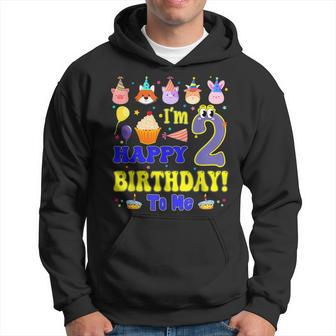 Im 2 Happy Birthday To Me Animal Cup Cake Birthday Party Men Hoodie - Thegiftio UK