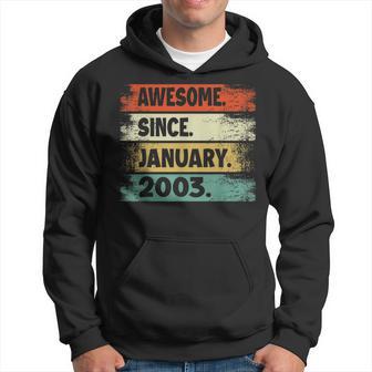 20Th Birthday Awesome Since January 2003 20Th Birthday Men Hoodie - Thegiftio UK