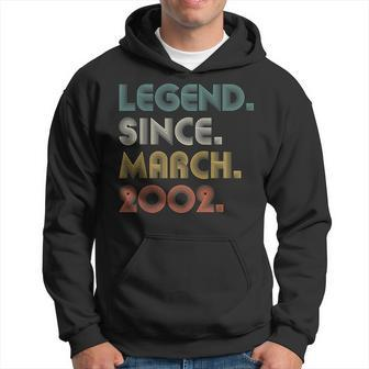 21 Years Old Legend Since March 2002 21St Birthday Gifts Hoodie - Seseable