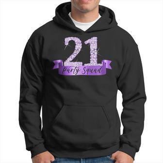 21St Birthday Party Squad I Purple Group Photo Decor Outfit Hoodie | Mazezy