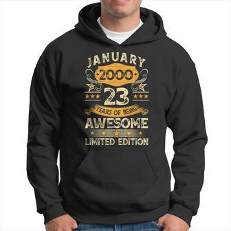 23 Year Old Birthday Made In January 2000 Limited Edition V2 Hoodie - Thegiftio UK