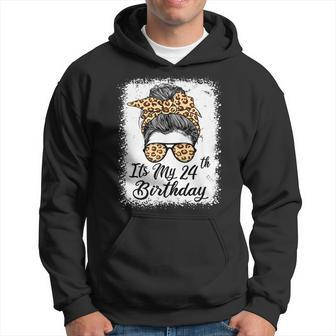 24 Year Old Its My 24Th Birthday Gifts For Her Leopard Women Men Hoodie Graphic Print Hooded Sweatshirt - Seseable