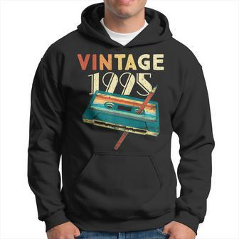 28 Years Old Gifts Vintage 1995 Music Cassette 28Th Birthday Hoodie - Seseable