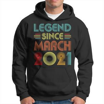 2Nd Birthday Idea Legend Since March 2021 2 Years Old V2 Hoodie | Mazezy