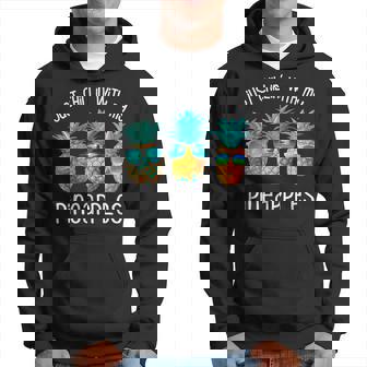 3 Pineapples Sunglasses Chillin Fun Hawaiian Tropical Summer Hoodie | Mazezy