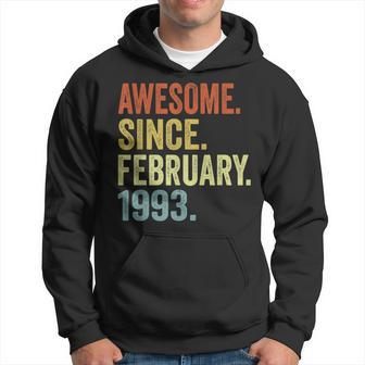 30 Year Old Gifts Vintage Retro February 1993 30Th Birthday Hoodie - Seseable