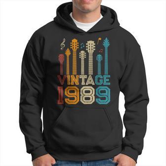 34Th Birthday Gifts Vintage 1989 Guitarist Guitar Lovers Hoodie - Seseable