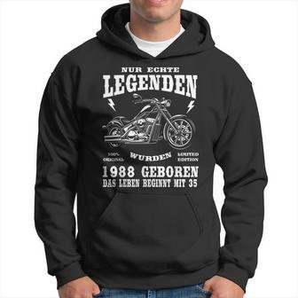 35. Geburtstag 1988 Biker Hoodie, Chopper Motorrad Design - Seseable