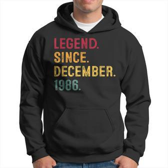 36 Years Old Legend Since December 1986 36Th Birthday Men Hoodie Graphic Print Hooded Sweatshirt - Seseable