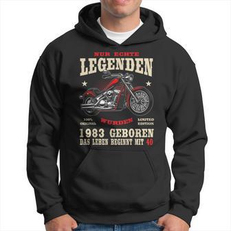 40. Geburtstag Biker Hoodie, Motorrad Chopper 1983 für Männer - Seseable