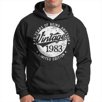 40 Years Being Awesome Vintage 1983 Limited Edition Birthday Hoodie - Thegiftio UK