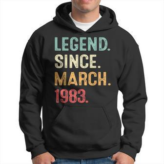 40 Years Old Gifts Legend Since March 1983 40Th Birthday Men Hoodie - Seseable