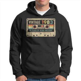 40Th Birthday 40 Years Old Vintage 1983 Cassette Tape 80S Hoodie - Seseable