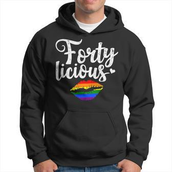 40Th Birthday Gift For Gay Lesbian Lgbt Fortylicious Hoodie - Seseable