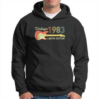 40Th Birthday Gifts Ideas Guitar Lover 1983 Limited Edition Men Hoodie Graphic Print Hooded Sweatshirt - Seseable