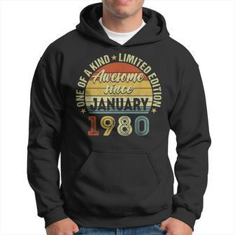 43 Years Old Awesome Since January 1980 43Rd Birthday V3 Men Hoodie - Thegiftio UK