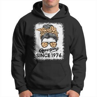 47 Year Old Awesome Since 1976 47Th Birthday Gifts For Women Men Hoodie Graphic Print Hooded Sweatshirt - Seseable