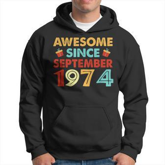 49 Years Old Awesome Since September 1974 49Th Birthday Men Hoodie - Thegiftio UK